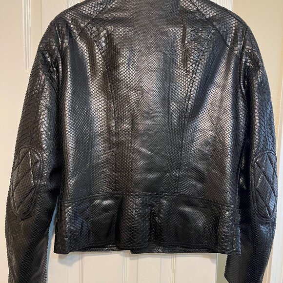 Men's Gucci Black Python Motorcycle Jacket - Picture 3 of 6